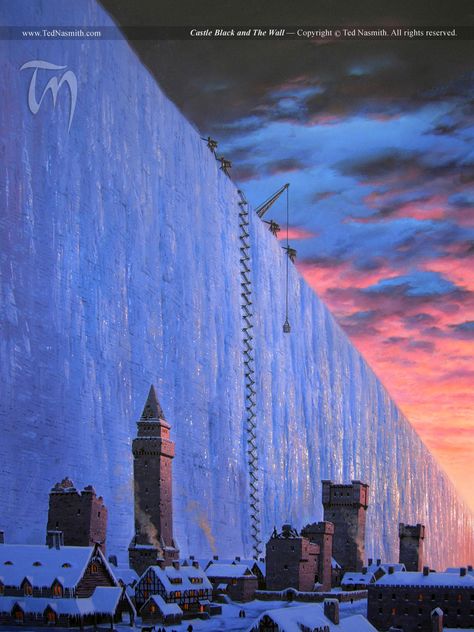 Castle Black - full link to illustrations of all castles of Westeros Ted Nasmith, Game Of Thrones Castles, Castle Black, Game Of Thrones Locations, Game Of Thrones Poster, Eclipse Lunar, Game Of Thrones Artwork, Black Castle, George R R Martin