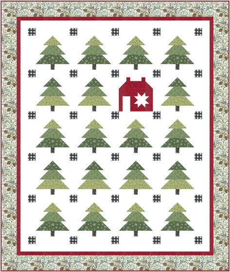 Barn Christmas Tree, Charm Pack Quilt Patterns, Woodland Quilt, Charm Pack Quilt, Pine Valley, Farm Quilt, Christmas Quilt Patterns, Baby Quilt Patterns, Pinwheel Quilt