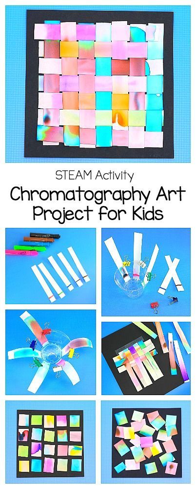 STEAM / STEM Activity for Kids: Art Project Using Chromatography- Kids explore the science of chromatography and turn their final products into gorgeous artwork- weaving and collages using the chromatography strips. A fun science and art activity for preschool, kindergarten, and all elementary grades! via @https://www.pinterest.com/cmarashian/boards/ Science Art Projects, Steam Activity, Steam Art, Steam Ideas, Steam Activities, Kids Exploring, Art Activities For Kids, Camping Art, Stem Activities