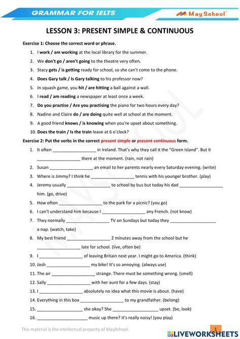 Simple Present Continuous Worksheets, Present And Present Continuous Worksheet, Present Simple Present Continuous, Present Simple And Continuous Worksheet, Present Simple Vs Continuous Worksheets, Present Perfect Simple Vs Continuous, Present Simple Vs Present Continuous, Present Simple Vs Present Continuous Grammar Worksheets Free, Present Continuous Worksheet