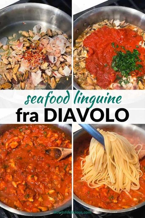 Fra Diavolo Sauce, Italian Seafood Pasta, Seafood Medley Recipes, Spicy Red Sauce, Diavolo Sauce, Easy Italian Pasta, Italian Pasta Recipe, Mixed Seafood Recipe, Mixed Seafood