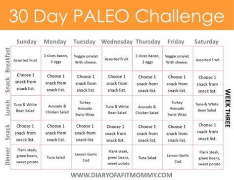 Diary of a Fit Mommy | 30 Day Paleo Challenge. Come with free meal plan printables! #dietplan 30 Day Paleo Challenge, Paleo Plan, Diary Of A Fit Mommy, Paleo Meal Prep, Paleo For Beginners, Against All Grain, Paleo Diet Plan, Paleo Meal Plan, Meal Planning Printable