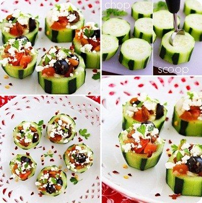 0329 cucumber cups vg Stuffed Cucumbers, Mediterranean Cucumber, Cucumber Appetizers, Salad Shrimp, Cucumber Cups, Cucumber Bites, Water Chestnut, Cucumber Water, Cucumber Recipes