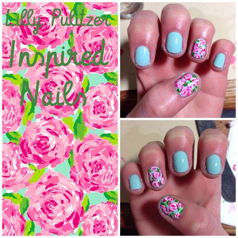 Lilly Pulitzer Nails Designs, Lilly Pulitzer Inspired Nails, Lilly Pulitzer Nails, Lilly Pulitzer Inspired, Gel Acrylic Nails, Inspired Nails, Nail Art Inspiration, Beauty Nails, Lily Pulitzer