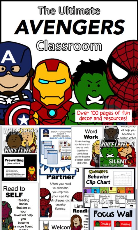 Marvel Classroom Decorations, Marvel Theme Classroom, Marvel Avengers Classroom Theme, Avengers Classroom Theme, Superhero Classroom Ideas, Avenger Classroom Theme, Marvel Classroom Theme, Comic Book Classroom Decor, Superhero Classroom Door Decorations