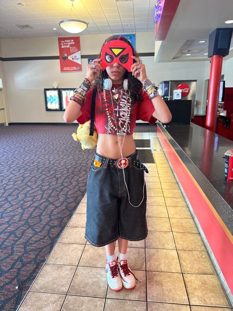 Black jorts jessie top pikachu bag Pikachu Inspired Outfit, Spiderman Outfit Aesthetic, Black Jorts Fit, Black Jorts Outfit Aesthetic, Black Jorts Outfit Idea, Y2k Jorts Outfit, Jorts Outfit Idea Black Women, Jorts Womens Fit, Pikachu Outfit