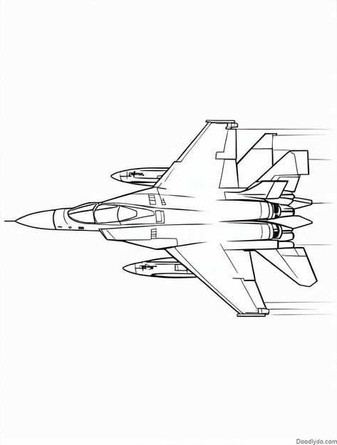 Fighter Jet Coloring Pages Check more at https://doodlydo.com/fighter-jet-coloring-pages/ Fighter Jet Drawing, Jet Drawing, Pre Writing Activities, Airplane Fighter, Preschool Activities Toddler, Mehndi Designs For Kids, Colouring Printables, Pre Writing, Printable Pages