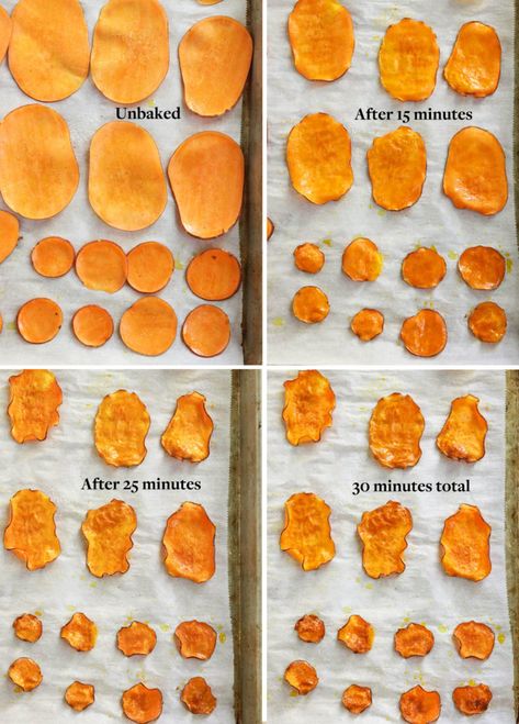 Sweet Potato Chips Oven, Oven Potato Chips, Dehydrate Recipes, Homemade Sweet Potato Chips, Sweet Potato Crisps, Sweet Potato Chips Baked, Baked Potato Chips, Potato Chip Recipes, Zucchini Chips Baked