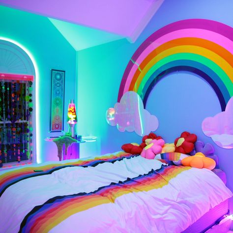 20 Little Girl Room Ideas & Decorating Designs for 2018 | Interior Design Pro Rainbow Themed Bedroom, Unicorn Rooms, Rainbow Bedroom, Unicorn Room, Unicorn Bedroom, Rainbow Room, Themed Bedroom, Girl Bedroom Designs, Rainbow Theme