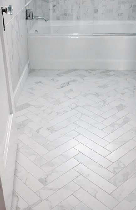 Herringbone Porcelain Tile Floor, Bathroom Herringbone Floor, Bathroom Herringbone Tile Floor Master Bath, Bathroom Marble Herringbone Floor, White Herringbone Bathroom Floor, Small Marble Herringbone Bathroom Floor, White Chevron Floor Tile, Herringbone Floor Bathroom, Herringbone Tile Floor Bathroom