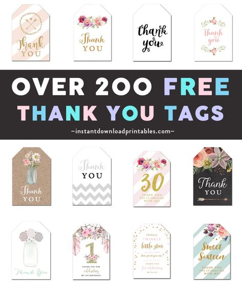 Thank You Gift Tags Free Printable, Thank You Tags For Favors, Free Printable Favor Tags, Bakery Names, Journaling Printables, Thank You Tag Printable, Water Bottle Labels Baby Shower, Thank You Printable, Thank You Party