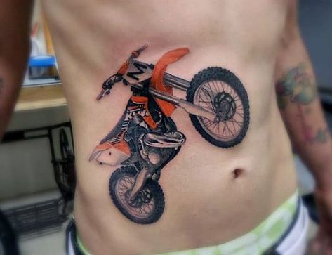 Top 69 Motocross Tattoo Ideas - [2021 Inspiration Guide] Ktm Tattoo, Dirt Bike Tattoo Ideas, Bike Tattoo Ideas, Motocross Tattoo, Dirt Bike Tattoo, Tattoo Under Chest, Bike Tattoo, Ktm Bike, Gear Tattoo