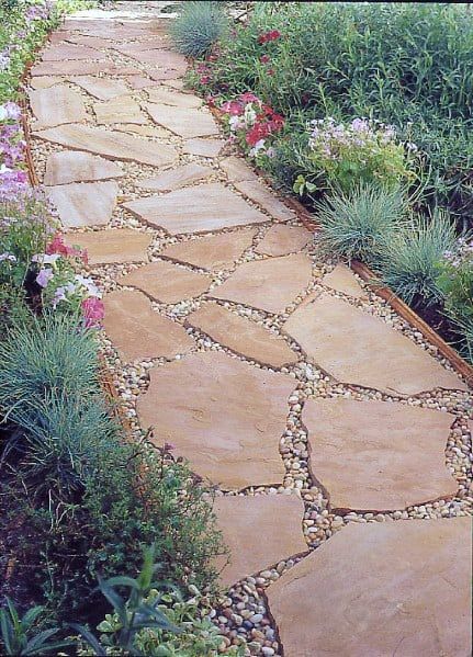 Flagstone Steps, Flagstone Pathway, Stone Garden Paths, Flagstone Walkway, Flagstone Path, Walkways Paths, Flagstone Patio, Garden Stepping Stones, Gravel Garden