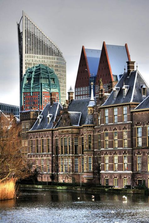 Skyline The Hague, Netherlands... OMG, I can't wait. I cannot wait until May!!! Contemporary Buildings, Travel Netherlands, Germany Trip, Train Map, Europe Train, The Hague Netherlands, Netherlands Travel, Diy Pins, Europe Map