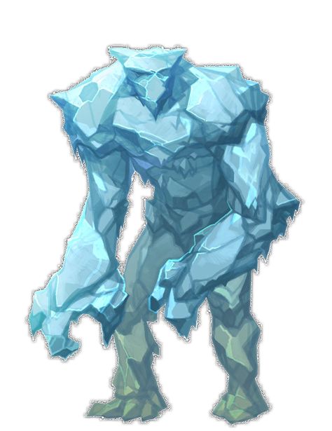 Ice Golem Fantasy Art, Ice Golem, Stone Monster, Ice Elemental, Ice Drawing, Ice Monster, Elder Scrolls Art, Red Knight, Dragon Rpg