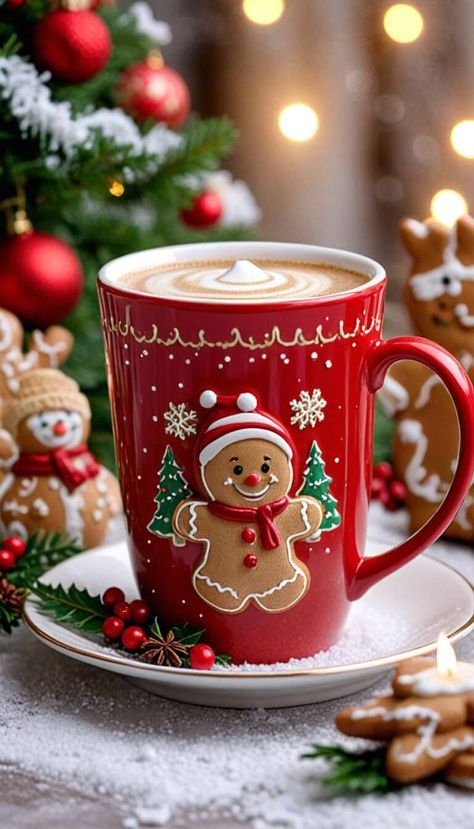 Good Morning Christmas Coffee, Christmas Cappuccino, Happy Holidays Images, Hot Cappuccino, Christmas Hot Cocoa, Merry Christmas Wallpaper, Xmas Wallpaper, Merry Bright Christmas, Christmas Phone Wallpaper