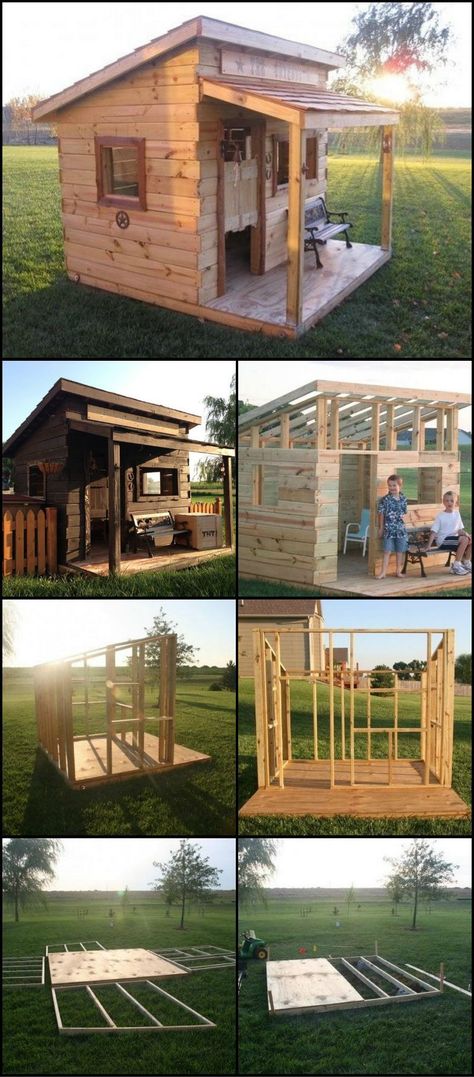 How To Build A Cubby House From Reclaimed Fence Palings  http://diyprojects.ideas2live4.com/2014/10/14/diy-kids-fort/  Is there any child who doesn’t like a fort or cubby house to play in? This western saloon would surely never be empty! Fence Diy, Casa Hobbit, Western Saloon, Kids Forts, Yard Fence, Cubby House, Cubby Houses, Building A Chicken Coop, She Sheds