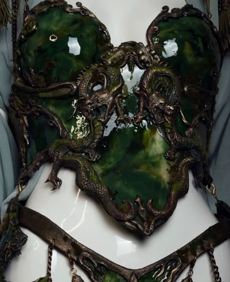 Candy Makeup, Jade Dragon, Corset Fashion, Corset Belt, Fantasy Gowns, Fairytale Dress, Fantasy Jewelry, Fantasy Clothing, Fantasy Fashion