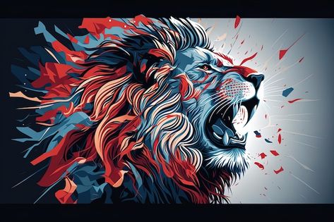 Animal Roaring, Flames Art, Lion Profile, The Mad King, Lion Roaring, Angry Lion, Abstract Lion, Lion Vector, Fire Flames