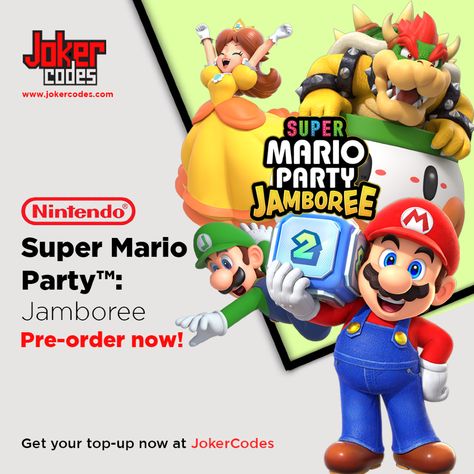 🎉 Get ready for the ultimate party with Super Mario Party Jamboree, launching on October 17, 2024, for Nintendo Switch! 🎮✨ With 7 incredible boards and over 110 minigames, this will be the most exciting Mario Party yet. From the nostalgia of Western Land to the all-new 20-player Koopathlon, there’s something for everyone! 🌟🏁

📅 Pre-purchase now to secure your spot at the party! 🎊

🔗 Get your top-up now at JokerCodes!

#SuperMarioPartyJamboree #PrePurchaseNow #NintendoSwitch Super Mario Party, Mario Party, Mario And Luigi, Epic Journey, Dynamic Duo, New Adventures, Super Mario, Get Ready, Nintendo Switch