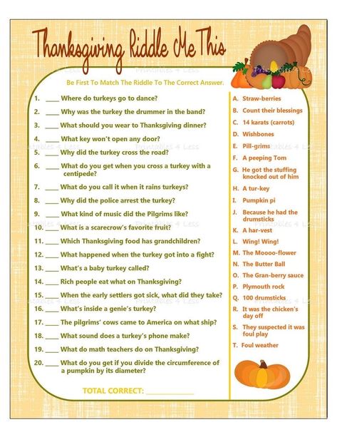 Kids Thanksgiving Party, Thanksgiving Family Games, Fall Party Games, Riddle Games, Thanksgiving Worksheets, Printable Thanksgiving, Holiday Games, Thanksgiving Traditions, Thanksgiving Family