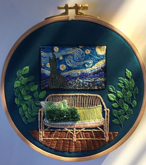 Exquisite Embroideries Capture the Tiny Details That Make Interior Spaces So Magical Diy Embroidery Patterns, Embroidered Art, Pola Sulam, Creative Embroidery, Types Of Embroidery, Cute Embroidery, Sewing Embroidery Designs, Hand Embroidery Art, 자수 디자인