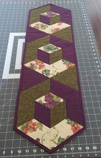 PJ's Crafty Creations: 3D Hexagon Table Runner Supply List Hexagon Table Runner, 3d Hexagon, Tumbling Blocks Quilt, Hexagon Table, Triangle Ruler, Tumbling Blocks, Quilted Table Runners Patterns, Beginner Quilt Patterns, Hexagon Quilt