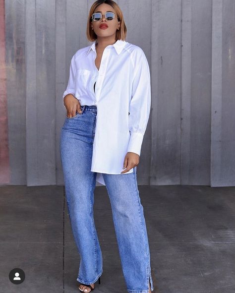 White Blouse Outfit, Denim Outfit Fall, New Look Clothes, Oversized Shirt Outfit, Minimalist Wardrobe Capsule, Oversized White Shirt, Jeans Outfit Women, Summer Work Outfits, Outfit Fall