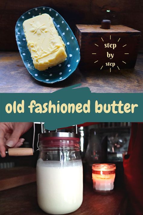 old fashioned butter tutorial How To Churn Butter, Churned Butter, Butter Churner, Amish Butter, Butter Recipes Homemade, Diy Butter, Butter Making, Making Butter, Whipped Butter