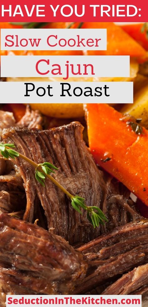 Teriyaki Roast Beef Crock Pot, Spicy Pot Roast Crock Pot Recipes, Tennessee Pot Roast, Low Sodium Chuck Roast Recipes, Spicy Pot Roast Slow Cooker, Spicy Pot Roast, Cajun Pot Roast, Pot Roast Easy, Slow Cooker Cajun