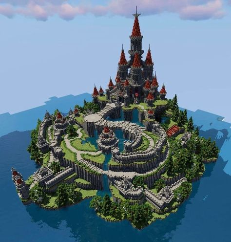 Hyrule Castle Minecraft, Legend Of Zelda Minecraft Builds, Hyrule Castle Breath Of The Wild, Castle Base Minecraft, Zelda Minecraft Builds, Minecraft Megabase Ideas, Minecraft Building Ideas Castles, Castle Ideas Minecraft, Minecraft Castle Ideas Medieval