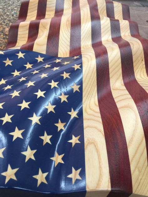 Unframed Old Glory "Waves of Grain" American Flag Flag Diy, American Flag Art, Wooden American Flag, Woodworking Shows, Woodworking Bench Plans, Woodworking Logo, American Flag Wood, Wooden Flag, Wood Flag