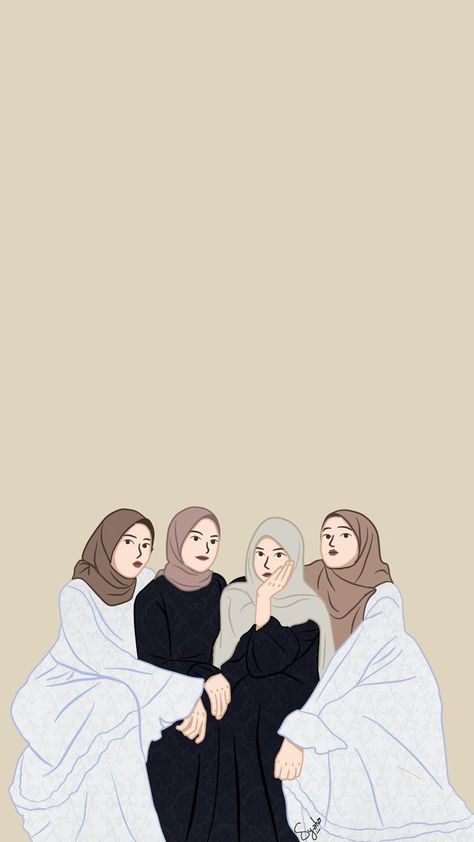 Hijabi Dps, Group Of 4 Friends, 4 Best Friends, Group Of 4, 4 Friends, Best Nature Images, Wallpaper Iphone Love, Best Friends Cartoon, Friends Illustration