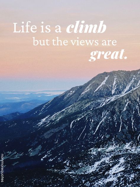 Photo Captions, Inspiration Quote, Photo Caption, Mountain Climbing, Photo Wall Collage, The View, Wall Collage, Life Lessons, Quote Of The Day