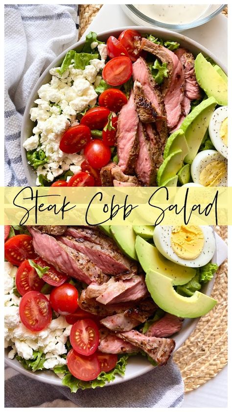 Steak Cobb Salad, Balsamic Flank Steak, Vegetarian Lo Mein, I Have Faith, Easy Vegetable Side Dishes, Pork Salad, Corn Casserole Recipe, Salad Pasta, Steak Salad