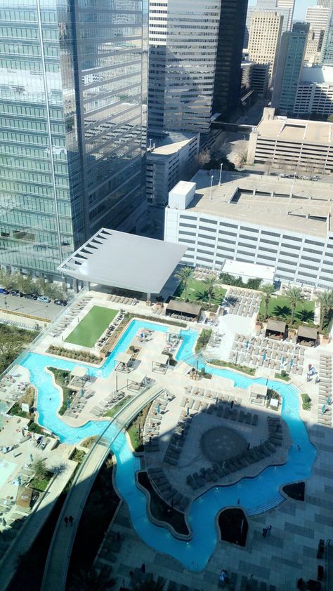 Downtown Houston Hotel Houston Hotels, Downtown Houston, Travel Inspo, Vacation Spots, Places To Travel, Houston, Texas, Pool, Hotel