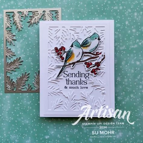 Aromas and Art - Page 2 of 2152 - Su Mohr, Independent Stampin' Up! Demonstrator, and Independent Young Living Distributor Handmade Cards Diy, Hand Crafted Cards, Step Cards, Hand Of Cards, Bird Cards, Stamping Up Cards, Tree Tops, Winter Cards, Paper Crafts Cards