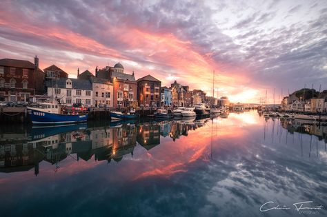 Although just a fifteen minute walk from my house, Weymouth Harbour is a location I normally overlook. However, on this morning (July '19) what had started off fairly flat, turned into one of the most impressive displays of sunrise colour I've seen in years. Weymouth Harbour, Frost Photography, Weymouth Dorset, Spanish Armada, Sunrise Colors, D Day Landings, Uk Holidays, County House, Uk Travel