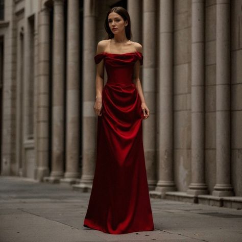 Happy Couple's Special Day Lace Gown Red Satin Prom Dress, Burgundy Prom, Prom Outfit, Long Train Wedding Dress, Long Formal Gowns, Fairy Dresses, Floor Length Prom Dresses, Dress Unique, Wedding Dress Train