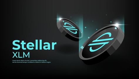 Stellar or XLM coin banner. XLM coin cryptocurrency banner. Search Video, Ui Elements, Buick Logo, Logo Concept, Banner Ads, Coin, Cryptocurrency, Vector Photo, Blockchain