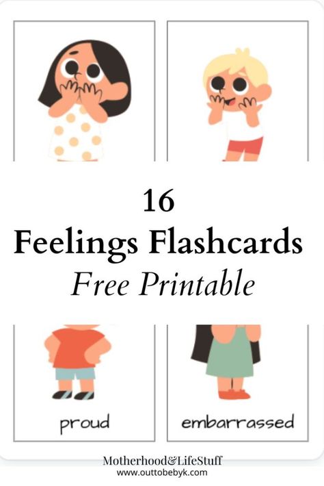 16 FREE Feelings Flashcards For Toddlers Printable - Womanhood And LifeStuff Emotions Flash Cards Free Printable, Feelings Flashcards, Teaching Feeling, Flashcards For Toddlers, Emotions Cards, Printable Flash Cards, Toddler Fun, Work Ideas, Teaching Tools