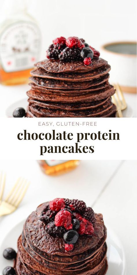 Chocolate Protein Powder Pancakes, Leftover Pancakes, Gluten Free Protein Pancakes, Easy Protein Pancakes, Protein Powder Pancakes, Chocolate Protein Pancakes, Healthy High Protein Breakfast, Banana Protein Pancakes, Adrenal Gland