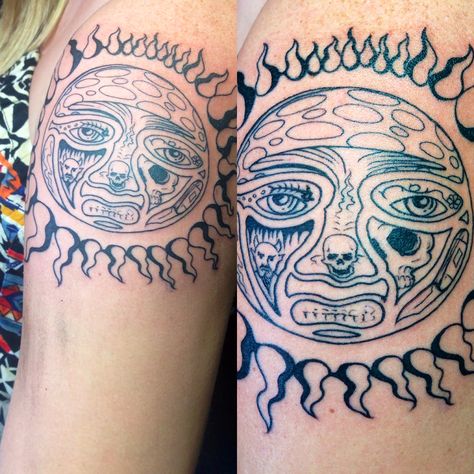 Sublime Sun Tattoo Sublime Tattoo Ideas, Sublime Sun Tattoo, Sublime Tattoo, Sublime Sun, Sublime Band, Flower Wrist Tattoos, Doodle Tattoo, Sun Tattoo, Custom Tattoo Design