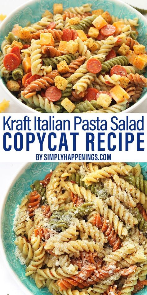 Suddenly Salad Recipe Copycat, Spaghetti Pasta Salad Recipes, Cold Pasta Salad With Italian Dressing, Italian Pasta Salad Recipes Cold, Kraft Pasta Salad, Suddenly Pasta Salad, Classic Italian Pasta Salad, Italian Dressing Pasta Salad, Salad Copycat