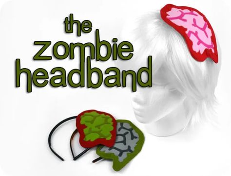 Freebie Friday! The Zombie Headband – Sew Desu Ne? Simple Headpiece, Halloween Sewing Crafts, Choly Knight, Zombie Clothes, Zombie Brains, Zombie Halloween Costumes, Cute Zombie, Cheap Halloween Costumes, Halloween Sewing