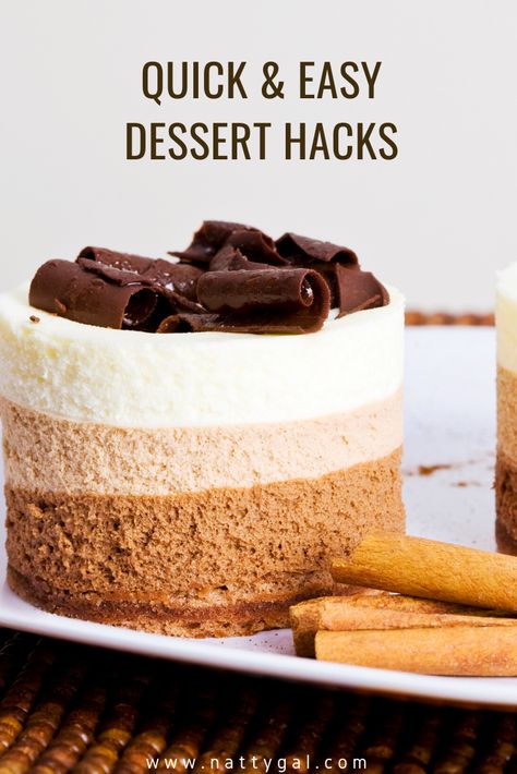 Need a fancy dessert FAST?  Come check out these quick & easy dessert hacks that are sure to leave your guests impressed! #easyentertaining Easy Elegant Desserts Entertaining, Quick Fancy Desserts, Quick And Easy Midnight Desserts, Fast And Easy Chocolate Desserts, Fancy Easy Desserts, Dinner Party Desserts Impressive, Mini Trifle, Easy Impressive Dessert, Portable Dessert