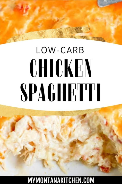 Keto Chicken Spaghetti, Low Carb Chicken Spaghetti, Healthy Low Carb Snacks, Healthy Low Carb Dinners, Chicken Spaghetti Recipes, Low Carb Casseroles, Low Carb Chicken Recipes, Low Carb Low Sugar, Best Low Carb Recipes