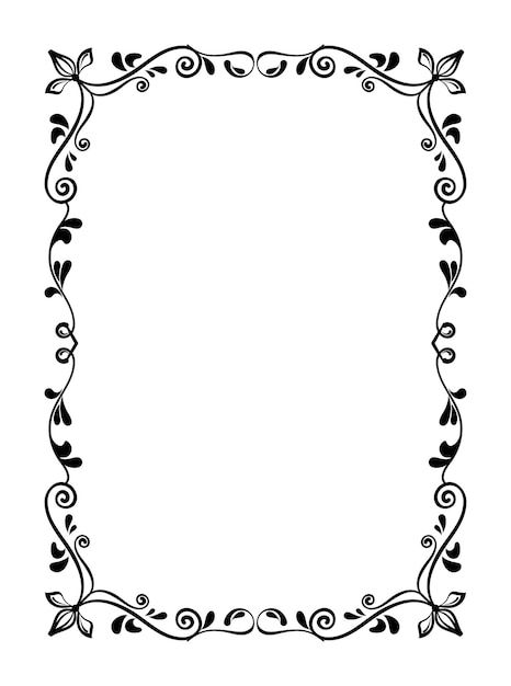 Decorative linear frame | Premium Vector #Freepik #vector #ornament #vintage-frame #frame-illustration #vintage-border Vintage Borders And Frames, Vintage Frame Illustration, Vintage Border Design, Beautiful Border Designs, Unique Border Design, Squirrel Party, Journal Frame, Title Border, Picture Border