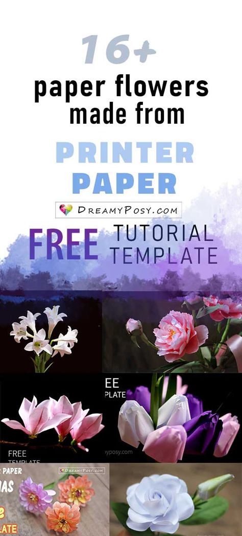 Paper Hyacinth Flowers Diy, Free Paper Flower Template, Realistic Paper Flowers Diy, Diy With Coffee Filters, Rolled Paper Flower Projects, Printer Paper Crafts, Free Paper Flower Templates Printables, Handmade Flowers Paper Step By Step, Paper Flower Template Free Printable Pdf