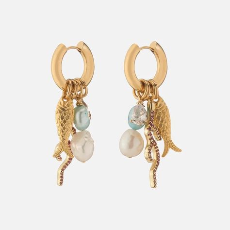 NOTTE Sea You There Pearly Earrings - At Present Jewelry Aesthetic Gold Earrings, Statement Gold Earrings, Summer Moments, Thick Gold Hoops, Surf Jewelry, Sea Jewelry, Summer Earrings, Earring Trends, Sea Inspired